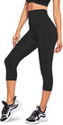 High Waisted Womens Black Workout Leggings - Running Tummy Control Yoga Pants
